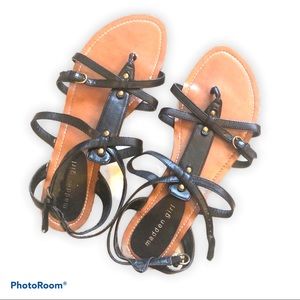 Madden Girl Leather Strap Sandals Size 9
